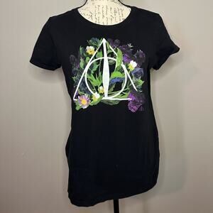 Harry Potter Deathly Hallows Floral T-Shirt Kids XL
